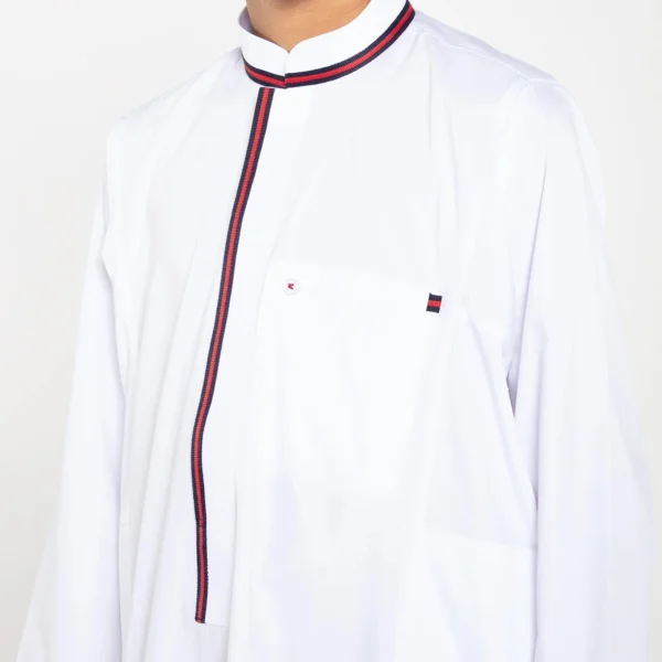 Stripe White Jubba Thobe for Baby Boy USA Stripe White Jubba Thobe for Baby Boy USA