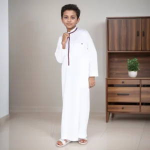 Stripe White Jubba Thobes for Baby Boy USA