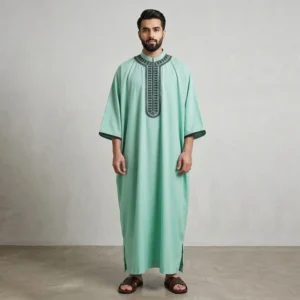 Traditional Mint Green Moroccan Thobe USA