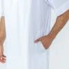 White Half Sleeves Islamic Mens Thobes USA