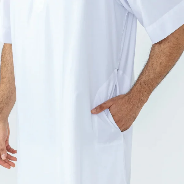 White Half Sleeves Islamic Mens Thobes USA