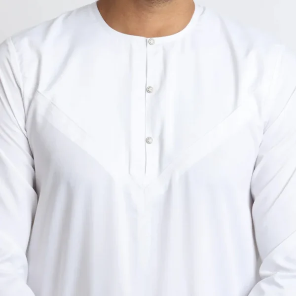 White Omani Simple Men’s Islamic Thobe USA White Omani Simple Men’s Islamic Thobe USA