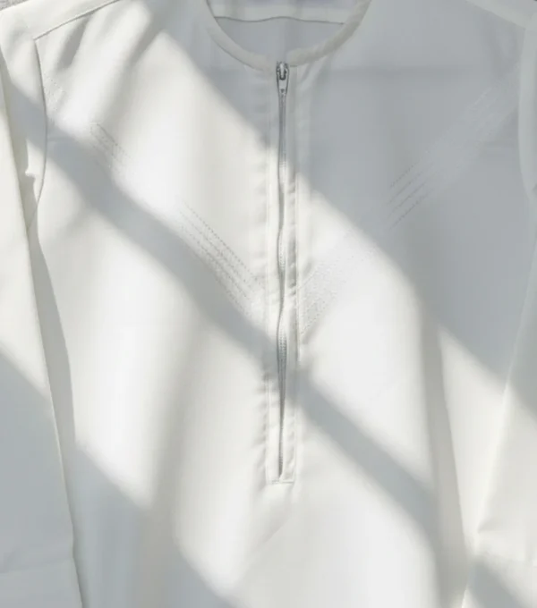White Omani Style Kids Boys Jubba Thobe