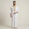 White and Gold Traditional Moroccan Thobe USA White and Gold Traditional Moroccan Thobe USA
