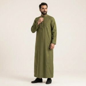 Classic Olive Green Mens Arabic Wholesale Thobes