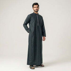 Plain Black Urban Style Wholesale Thobe For Men